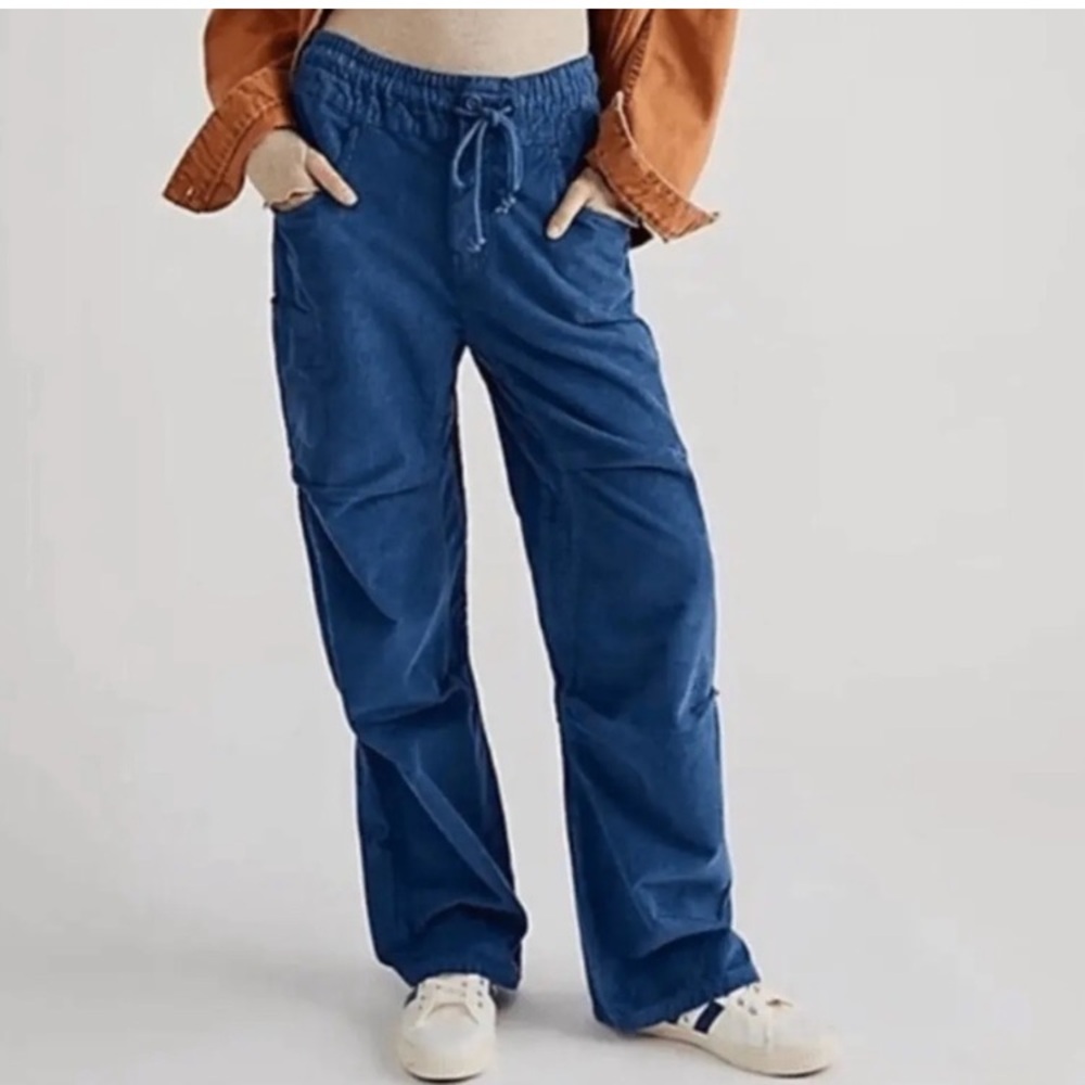 NWT We The Free modern love high rise pull on blue corduroy size M